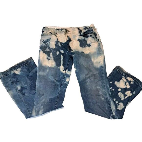 Gap Women's Size 10 Long And Lean Blue Bootcut Distressed Jeans Custom 30x32 - Picture 1 of 8
